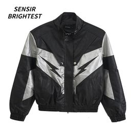 Jackets masculinos de roupas de alta qualidade de moto Stand Stand Collar Pu Artificial Leather Spring e Autumn Jacket for Men and Women 230531