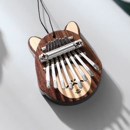 Kalimba thumb piano 8 keys mini kalimba cat finger piano suitable for gift with beautiful pendant