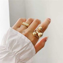 Band Rings Fashion metal circular opening ring geometric women's ring party Jewellery accessories gift wholesale J230531