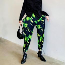 Women's Pants Harajuku High Street Fashion Women's Style Chic Coloured Printed Trousers For Women Autumn Woman Clothing SL555