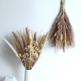 Fiori decorativi Bouquet di erba di pampas naturale piccolo atto reale essiccato per la decorazione del soggiorno della camera da letto coltivato artificialmente