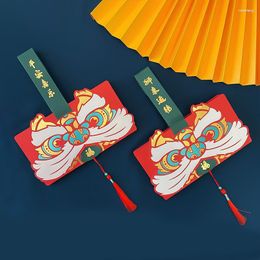 Greeting Cards Ly Foldable Chinese Red Envelopes 2023 Year Of The Tiger Lucky Money Packets 6/10 Card Slot Packet