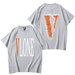 VLONE Original design Men's T-Shirts VLONE logo Summer Short Sleeve Letter Loose Versatile Tops T-Shirts black white big size 4xl