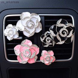 Decorations Car Air Fragrance Perfume Clip Vent Freshener Camellia Flower Accessories Diffuser Adornment Auto Interior Outlet Decoration 0209 L230523