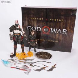 Manga NECA Classic Game Ultimate God of War Action Figure Kratos Atreus Ghost of Sparta with Axe Sword Shield Bow and Arrow Model Toys L230522