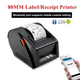 Printers Gprinter Bluetooth Label Printer Thermal Receipt Barcode Printer 20mm to 80mm Sticker Paper For Android iOS Mobile Phone