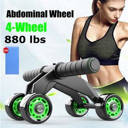 s Four Wheeled Abdominal Wheel Non-slip Arm Waist Exercise Core Workout Muscles Training Body Building Fitness Equipment 230530