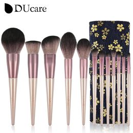 Brushes Ducare 12pcs Makeup Brushes Set Professional Natural Goat Hair Brushes Foundation Powder Contour Eyeshadow Make Up Brushes