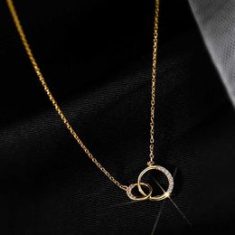 Pendant Necklaces New Sterling Silver Round Zirconia Necklace Charm Quality Geometric Shape Choker Women's Fine Jewellery