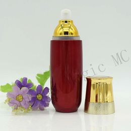 Storage Bottles 100ml Red Glass Lotion With Pump Empty Cosmetic Bottle Essence Liquid Skin Care Container 50pcs