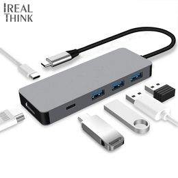 Stations IREALTHINK USB 3.1 Type C Adapter USB C Hub Pro Dock Splitter USB 3.0 HUB 100W PD charging Full HD 4K For iPhone 11 Pro/Macbook