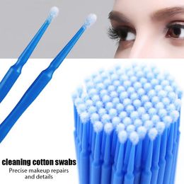 Tools New! 100PCS/Lot Eyelash Brushes Cotton Swab Micro Individual Eyelashes Microbrush Removing Cleaning Lash Extensions Accessories