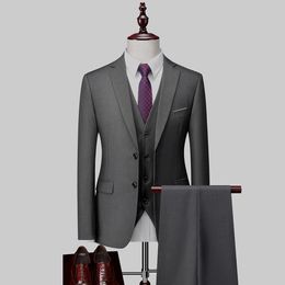 Blazers 2022 Top Quality Men's Suits Threepiece Luxury Groom Wedding Suit For Best Men Slim Fit Fashion Boutique Formal Suit Men