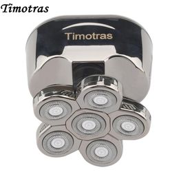 Trimmer Timotras 6 In 1 4D Men's Rechargeable Bald Head Electric Shaver 6 Floating Heads Beard Nose Ear Hair Trimmer Razor Clipper