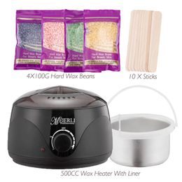 Epilator MEIERLI Wax Warmer Heater Machine Hair Removal Pot Depilatory Wax For Facial Bikini Armpit Hand Feet Waxing Kit Wax Warmer