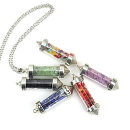 Colourful Gravel Wishing Bottle Necklace Love Glass Bottle Crystal Pendant Necklace Valentine's Day Gift