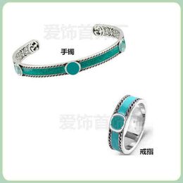 designer Jewellery necklace Accessories interlocking enamel green glue dripping bracelet couple ring for men women high quality