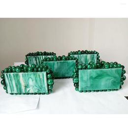 Evening Bags Luxury Acrylic Green Party Purse Flap Day Clutches Brand Handbags Wedding Bridal For Ladies Chain Shoulder Bag