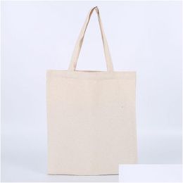 Storage Bags Canvas Tote Shoder Large Capacity Cotton Reusable Shop Women Beach Handbags Customised Vt1626 Drop Delivery Home Garden Dhrv9
