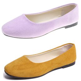 Fashionable candy colored flat bottomed work shoes greenyellow silver comfortable suede cloth faced women's shoes, student shoes