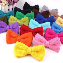 Bow Ties Men Solid Knitted Bowtie Tie For Mens Pre-Tied Adjustable Knit 30 Colours