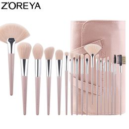 Brushes ZOREYA Makeup Brushes Set Professional 18pcs Make Up Brush With Pointed Handle Face Eye And Lip Cosmetic Tool