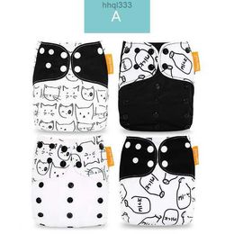 5crs E72b Cloth Diapers Happyflute Fashion Style Baby Nappy 4pcsset Cover Waterproof Reusable 230203