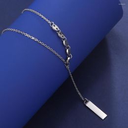 Pendant Necklaces COOLTIME Long Strip Tassel Necklace For Women Stainless Steel Chain Choker Jewlery Gift 2023 In