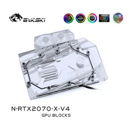 Cooling Bykski Water Block for NVIDIA RTX2070 Founders Edition/Reference Edition/EVGA 2060/GTX1660Ti Full Cover GPU Block /RGB Light