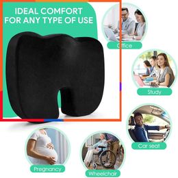Gel Enhanced Seat Cushion Non-Slip Orthopedic Gel Memory Foam Coccyx Cushion for Tailbone Pain Office Chair Car Seat Cushion