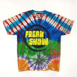 FALECTION MENS 23ss la fashion dept gd tie dyed tshirt art that kills freak show cotton t-shirt