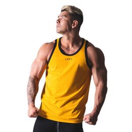 MENS TANK TOPS Summer Bodybuilding Men Gym Fitness Training ärmlös skjorta manlig avslappnad snabb torr stränger singlet Vest kläder 230531