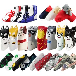 Other Golf Products 1 pcs Putter Cover for Blade PU Leather WaterproofSoft Knitted Fabric Good Protection Cartoon Club Head Covers 230530