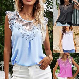 Women's Blouses 2023 Shirts Women's Sleeveless Summer Loose Packing Pure Colour Block Stitching Long Camisoles For Women