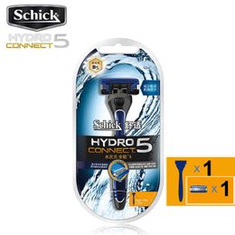 Blades Newest Original Schick Hydro5 CONNECT Razor Men Razor Best Shaving Experience Vitamin B5 additional 7 water fountain units