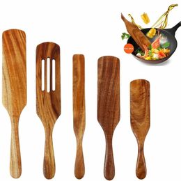 Hoses Wooden Spurtles Set 5 Pieces Kitchen Tools Teak Wood Cookware Spatula 231130