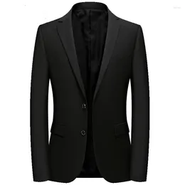 Men's Suits Black Formal Business Blazer 2023 Single Breasted Wedding Groom Costume Homme Blue Gray Office Man Chic Slim Fit Suit Jacket