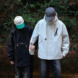 Men's Trench Coats High Street Jacket Couple Windproof Waterproof Niche High-End Functional Trend Men Coat Plus Size Windbreaker