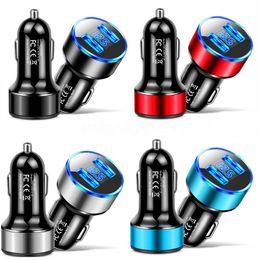 3.1A Digital Display Dual usb ports car charger auto power adapter for iphone 7 8 13 14 15 samsung s7 s8 s9 B1 gps tablet pc mp3