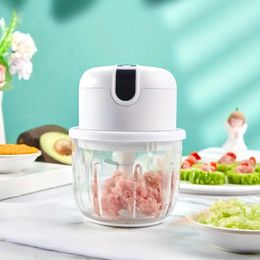 11.83oz USB Wireless Multi-function Food Electric Garlic Chopper, Mini Small Garlic Masher Mincer Crusher For Pepper Chilli Nuts Meat Electric Kitchen Appliances