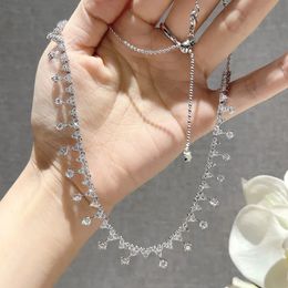 Chokers Luxury Diamond Necklace 100 Real 925 Sterling Silver Engagement Wedding Chocker For Women Bridal Jewellery 231130