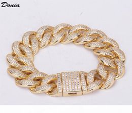 Donia Jewellery Fashion Europe and America Hiphop Hip Hop Bracelet Micro Inlaid Zircon Men039s Bracelet Cuban Chain9783748