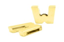 8MM Gold Plain Slide Letters UZ Can Choose Each Letters 20 pcslot Fit DIY Wristband Bracelet LSSL379945596