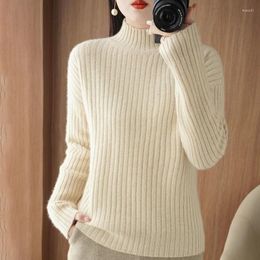 Women's Sweaters Women Winter Goat Cashmere Pullovers Mock Neck Soft Warm Tops For Ladies Full Sleeve Fashion Jumpers WL01