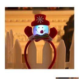 Christmas Decorations Headband Santa Claus Elk Snowman Children Adt Headwear Ornament Decors Party Cosplay Happy Year 220815 Drop De Dhhmp