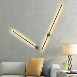 Wall Lamp 360 ° Rotating Nordic LED Line Minimalist Bedroom Bedside El Living Room Decorative Long Strip