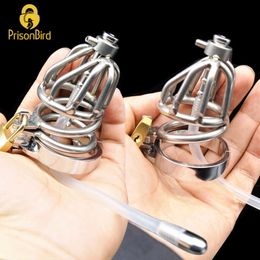 New CHASTE BIRD New Stainless Steel Small Male Metal Cage Chastity Device Penis Belt With Ring Adult Sexy Toys BDSM A308