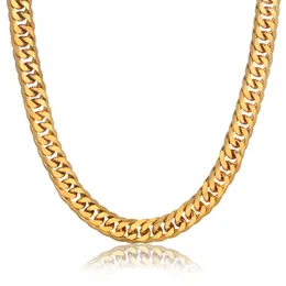 Chains Punk Cuban Link Chain Necklace 14mm Men's Thick Gold Silver Color Stainless Steel For Men Hip Hop Jewelry Gift