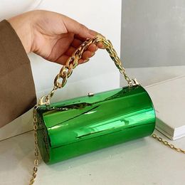 Evening Bags Fashion Small Shoulder Acrylic Chain Woman Handbags High Quality Designer Crossbody Round Cylinder Ladies Lipstick Bag