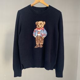 Tasarımcı Mens Kış Sweaters Kazak Adam Bear Sweaters Ralph Uzun Kollu Sweater Ralphs Laurence Sweater Sıradan Baskı Laurens High Street Nakış Üst 1658